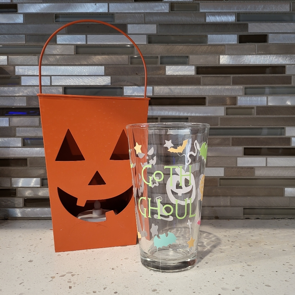 Goth Ghoul Glow in the Dark Glass
